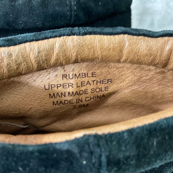 Jeffrey Campbell Rumble Black Suede Sz 7.5 Ankle Boots Stacked Block Heel - Picture 5 of 14